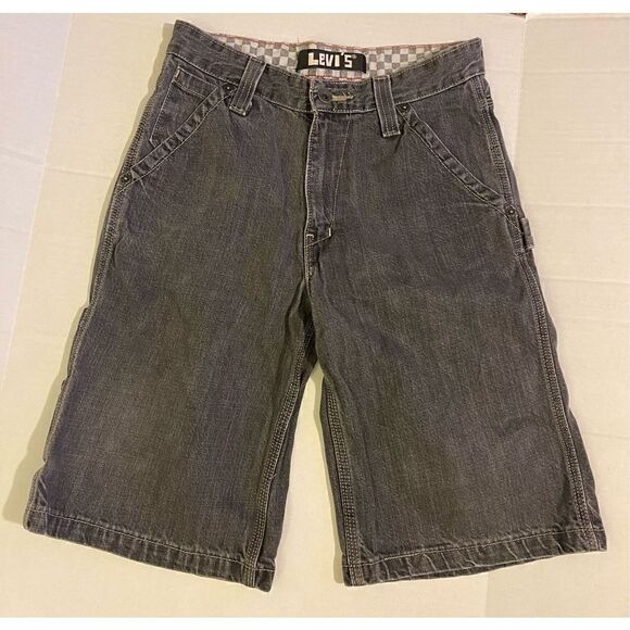 Vintage 90’s Y2K Levi’s Jean Shorts Cargo Long Wide Leg Shorts Youth 14 regular - Picture 1 of 6